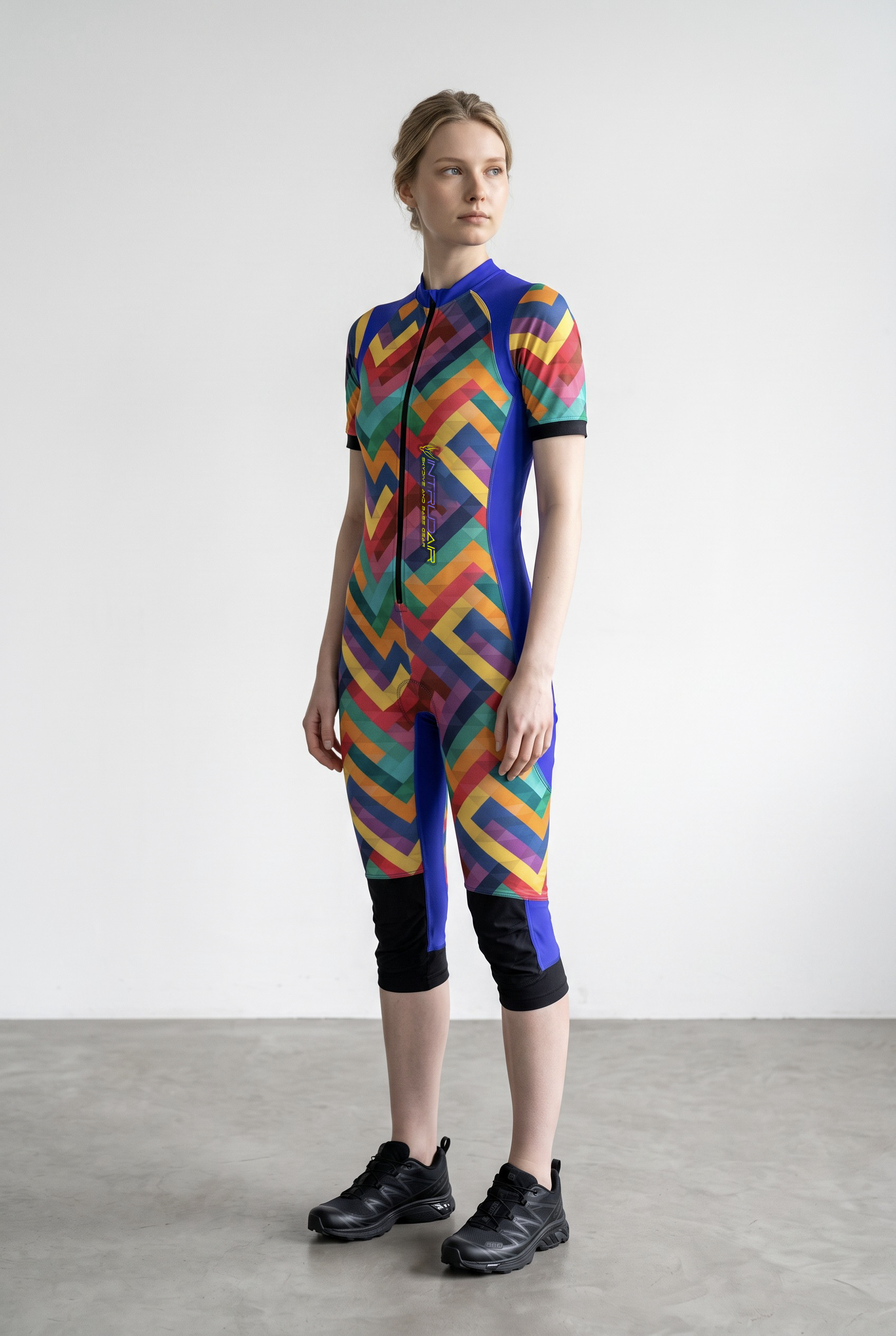 Freefly CF Short Female - Blue/Rainbow Mosaic Print