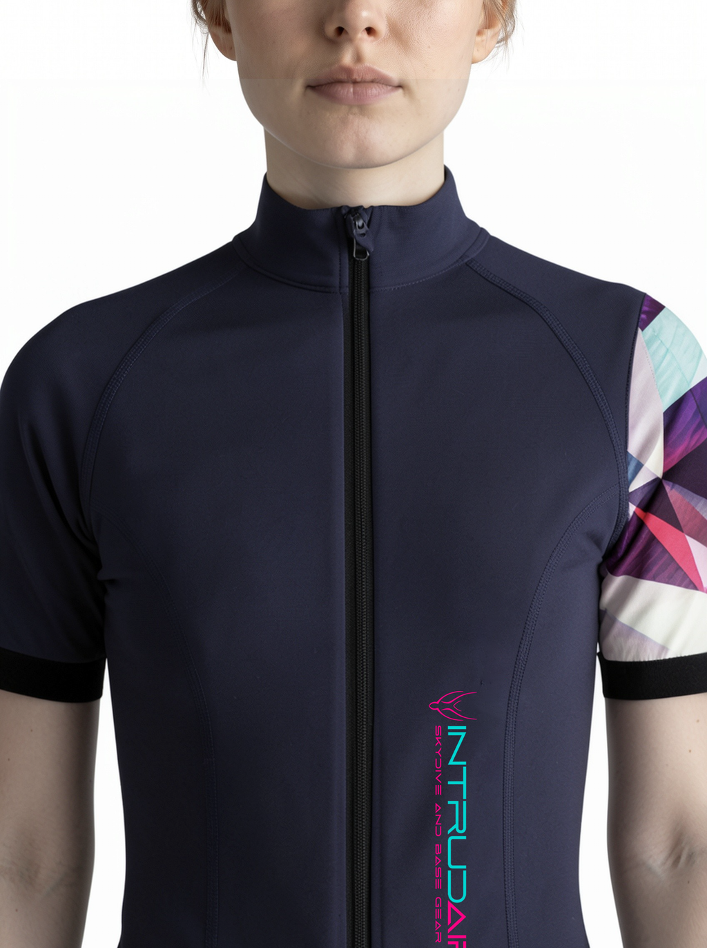 Freefly CF Short Damen [S] Marineblau/Rosa Shards Bedruckter Arm