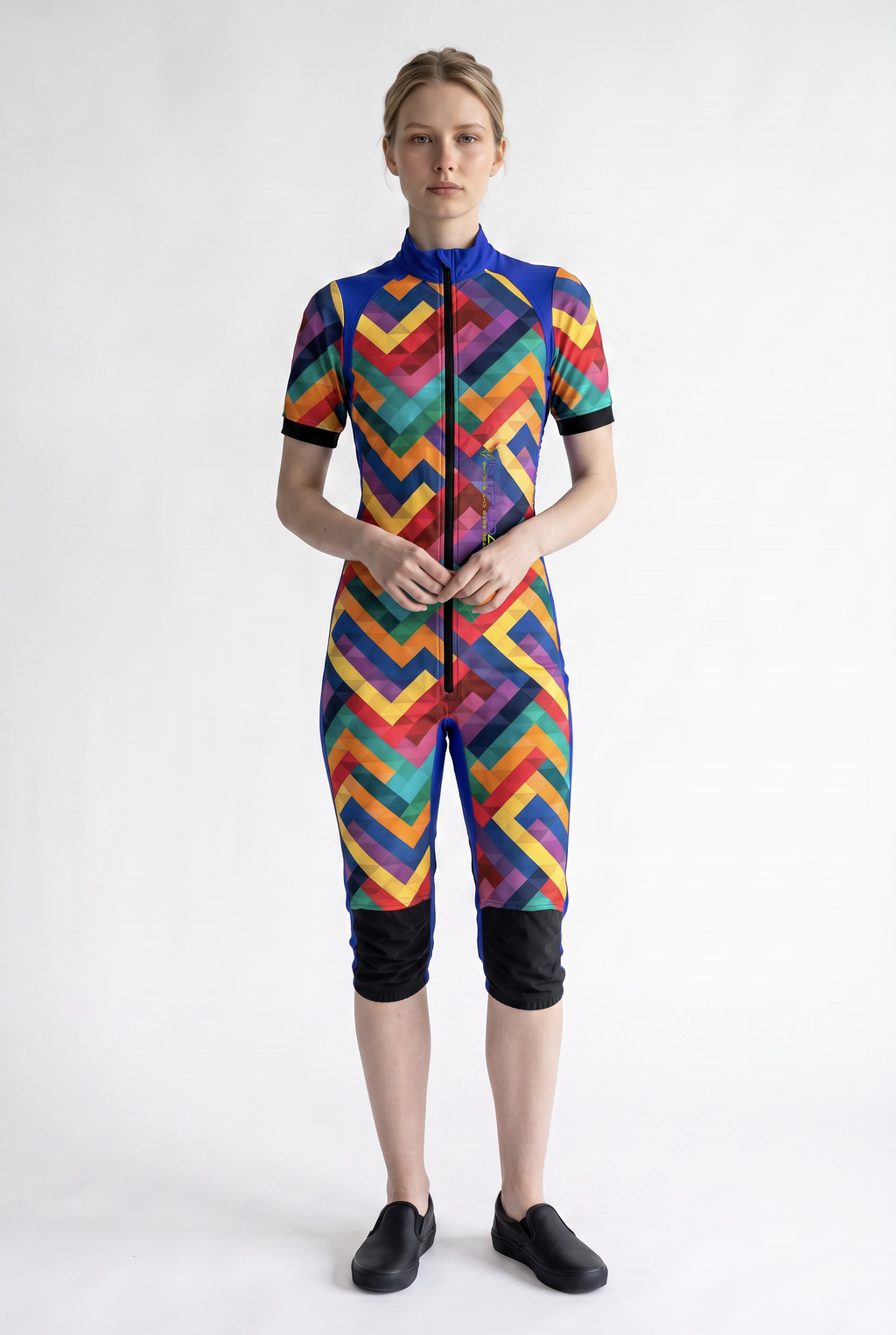 Freefly CF Short Female - Blue/Rainbow Mosaic Print