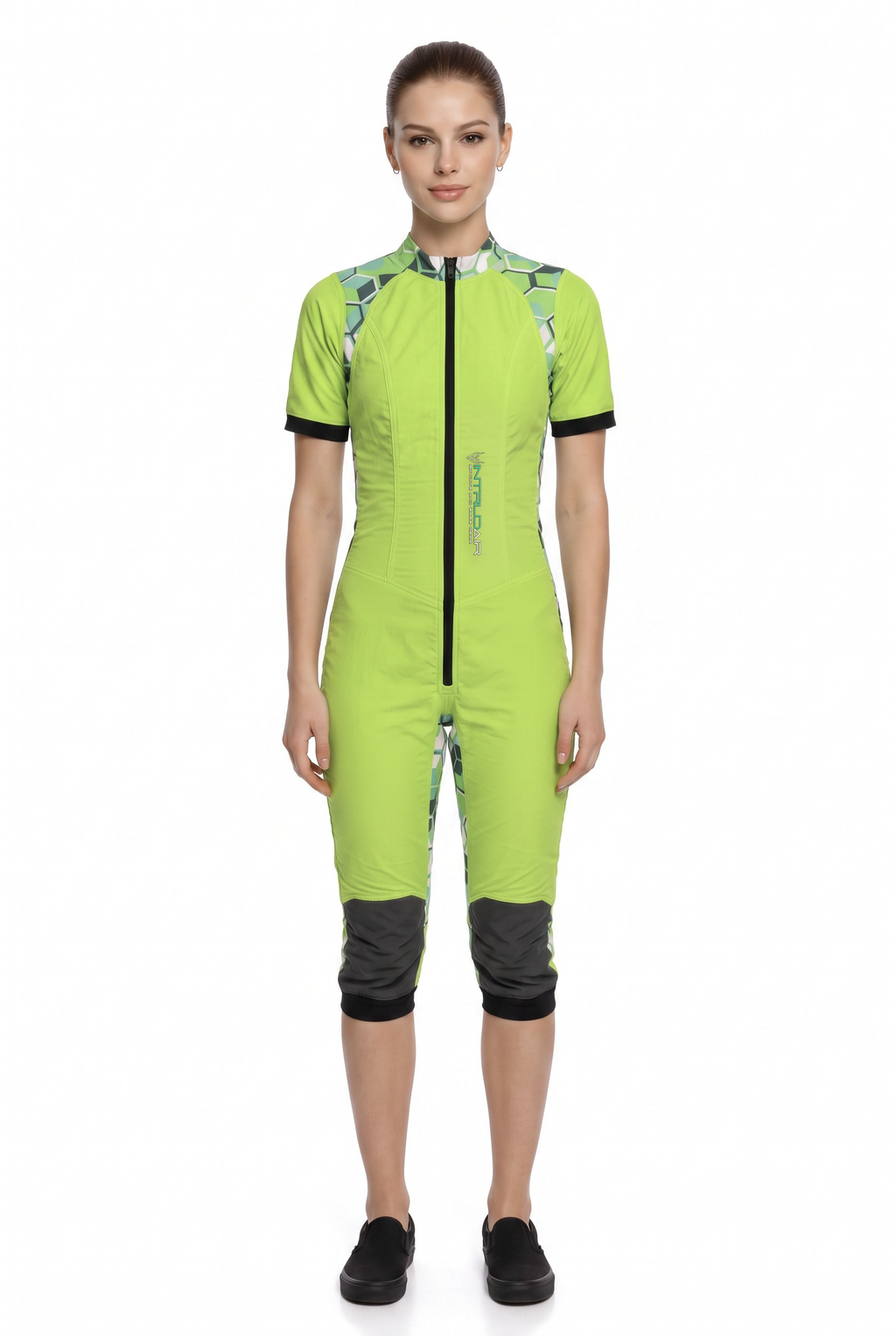 Freefly CF Short Female - Apple Green/Green Grid Print