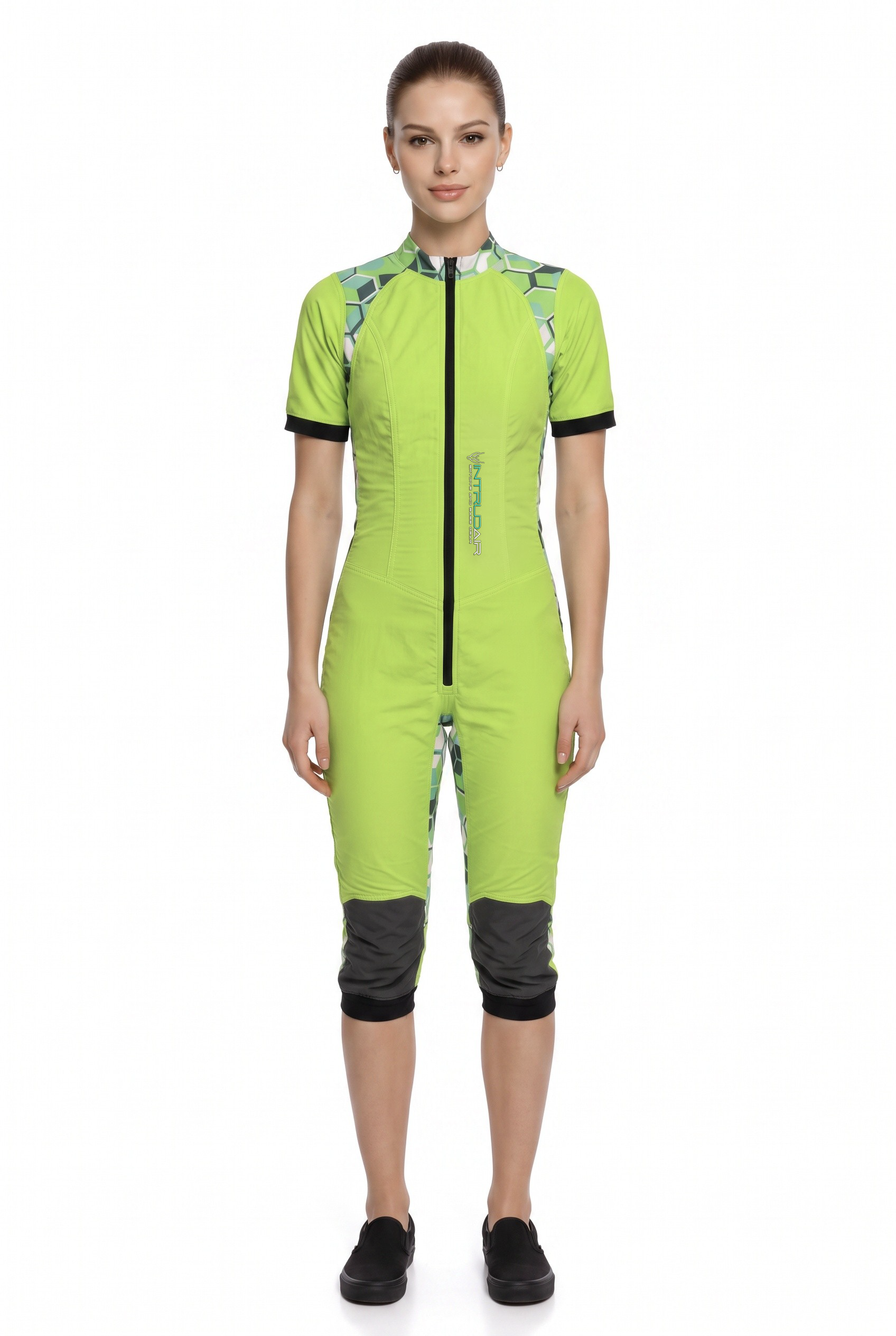 Freefly CF Short Female - Apple Green/Green Grid Print