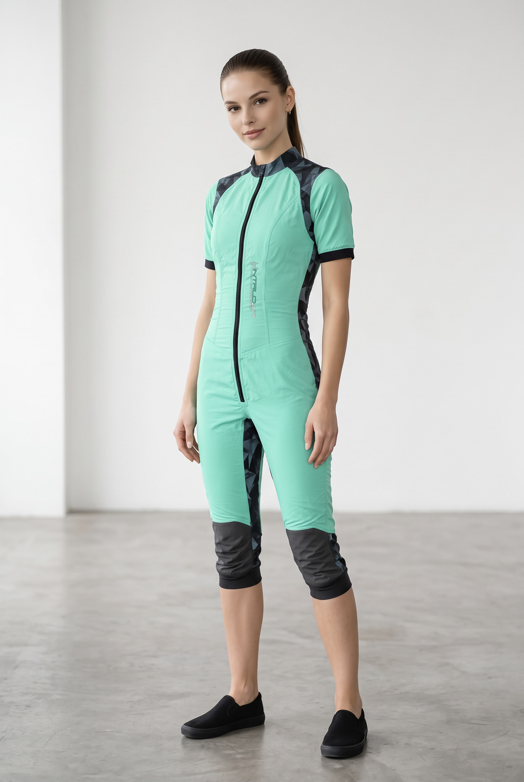 Freefly CF Short Female - Aqua/Cyan Fracture Print