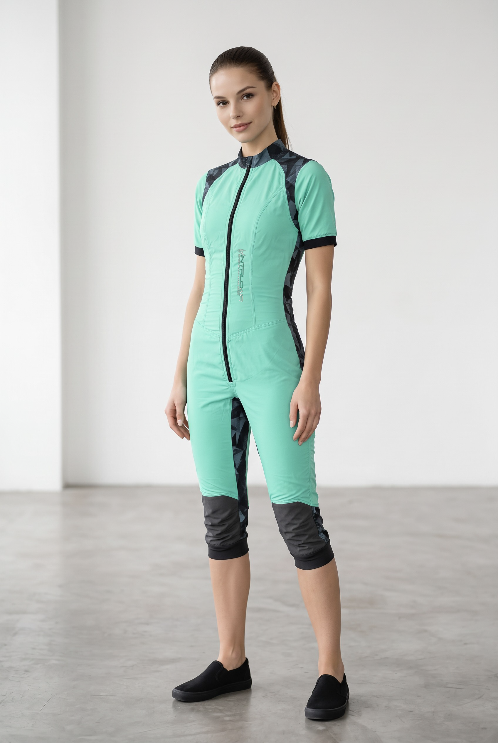 Freefly CF Short Female - Aqua/Cyan Fracture Print
