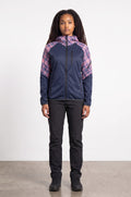 Intrudair® Female Softshell Jacket Tartan Pink/Dark Blue [Hood]