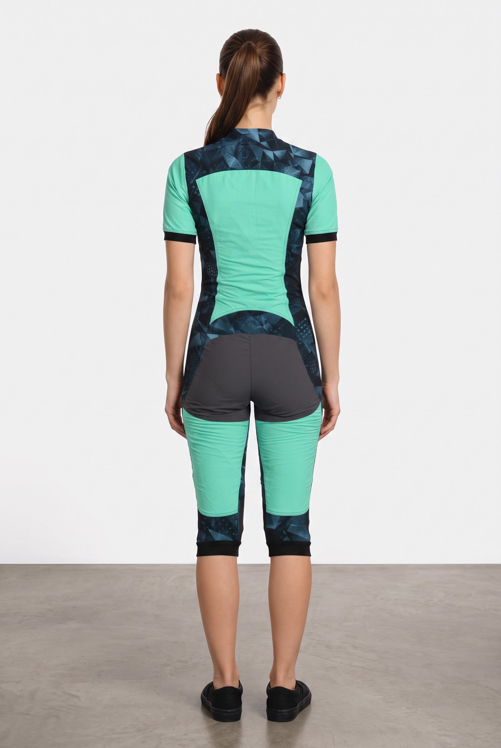 Freefly CF Short Female - Aqua/Cyan Fracture Print
