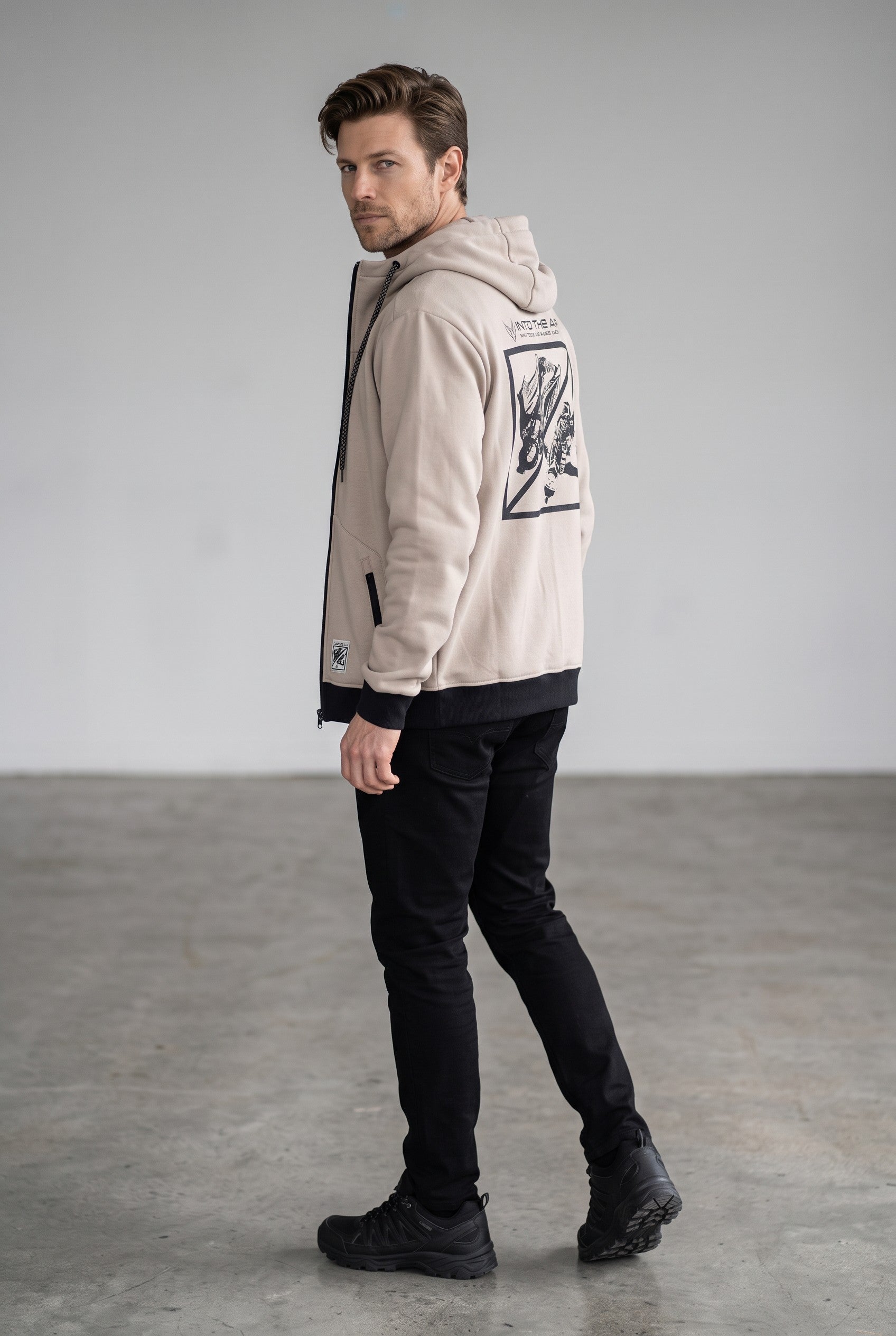Intrudair® Kapuzenpullover mit Reißverschluss (Beige) 