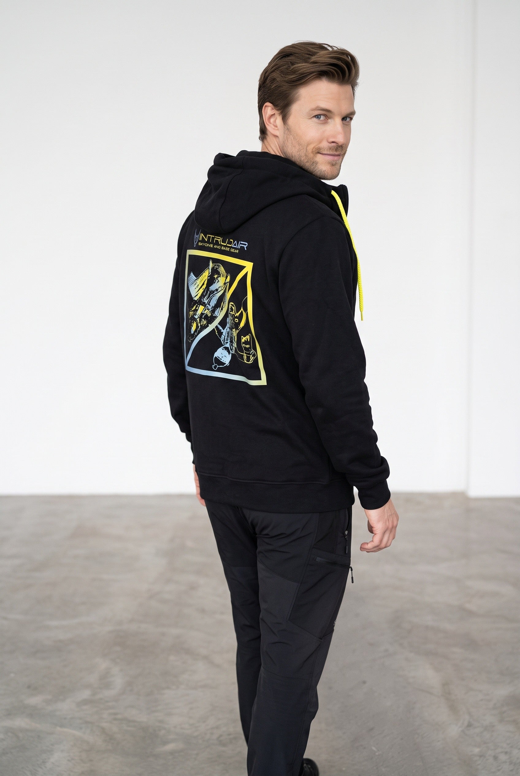 Intrudair® Kapuzenjacke mit Reißverschluss (Schwarz) 
