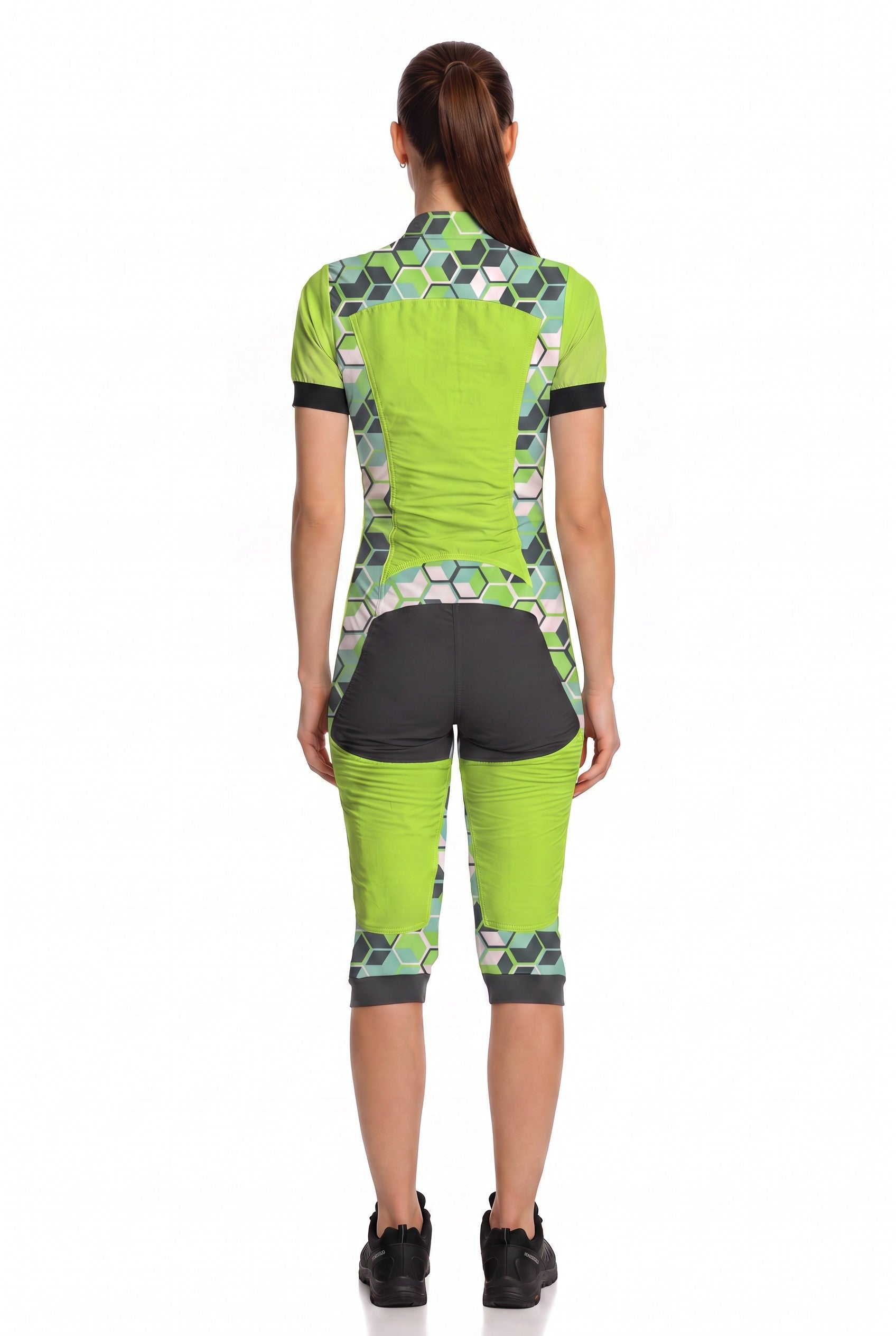 Freefly CF Short Female - Apple Green/Green Grid Print