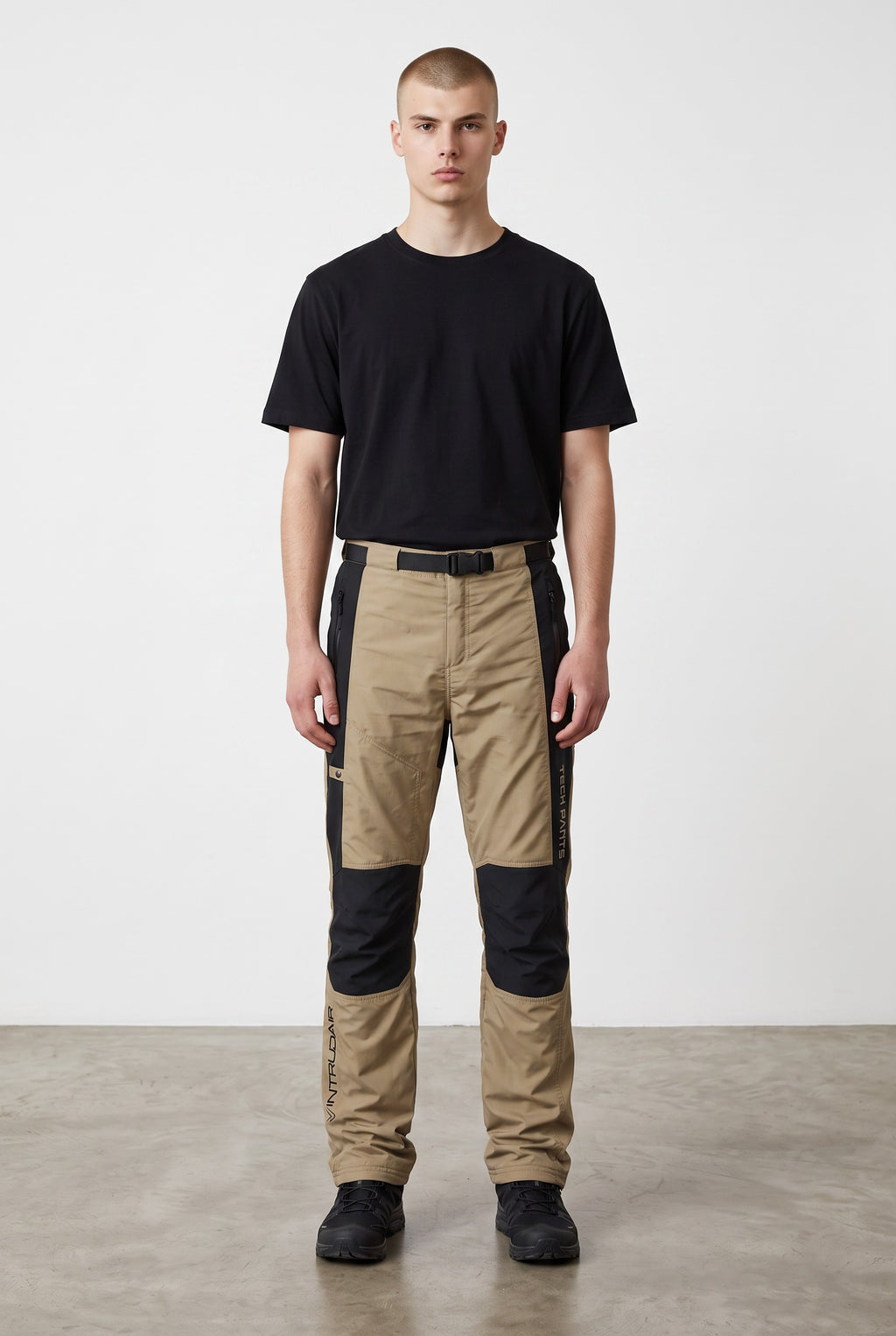Technische Hose Beige/Schwarz