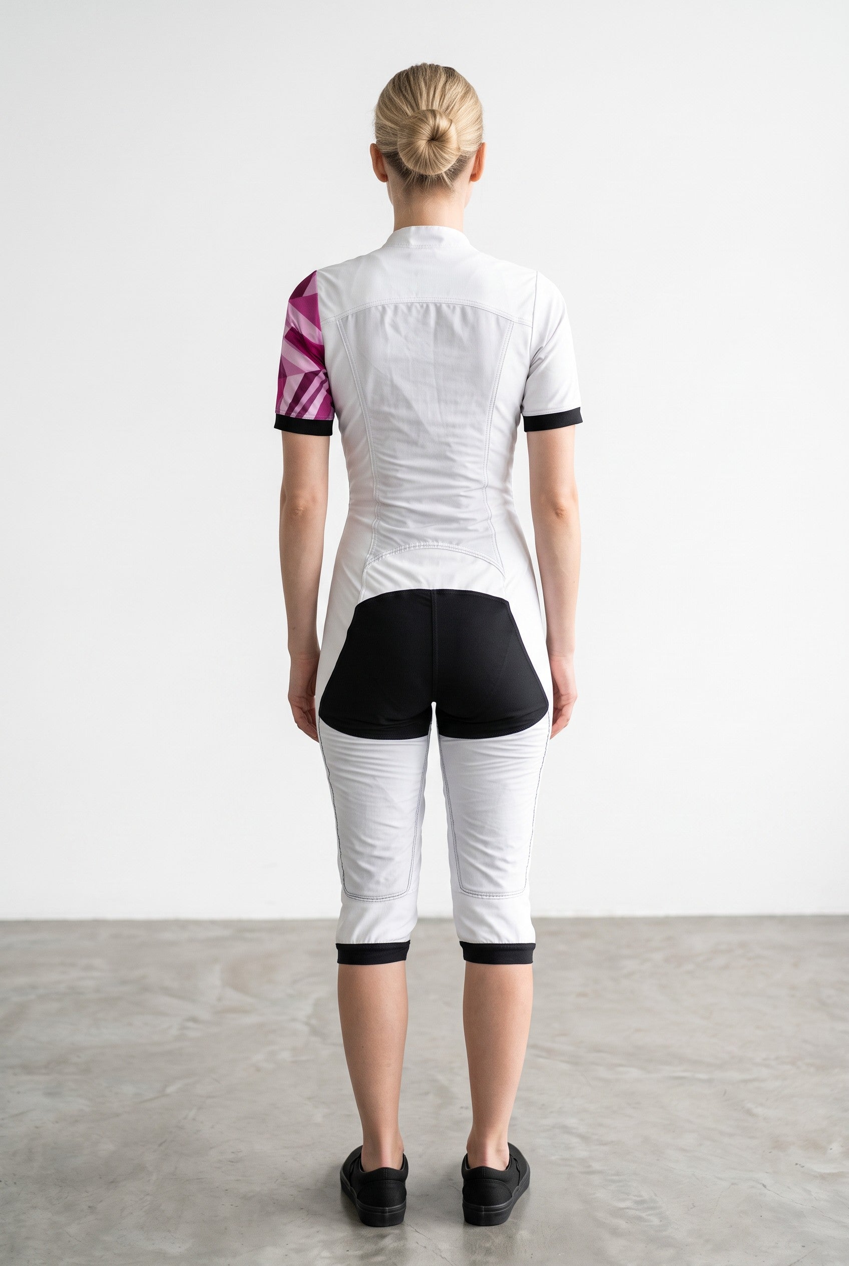Freefly CF Short Damen [M] Weiß/Lila Rautenmuster Arm