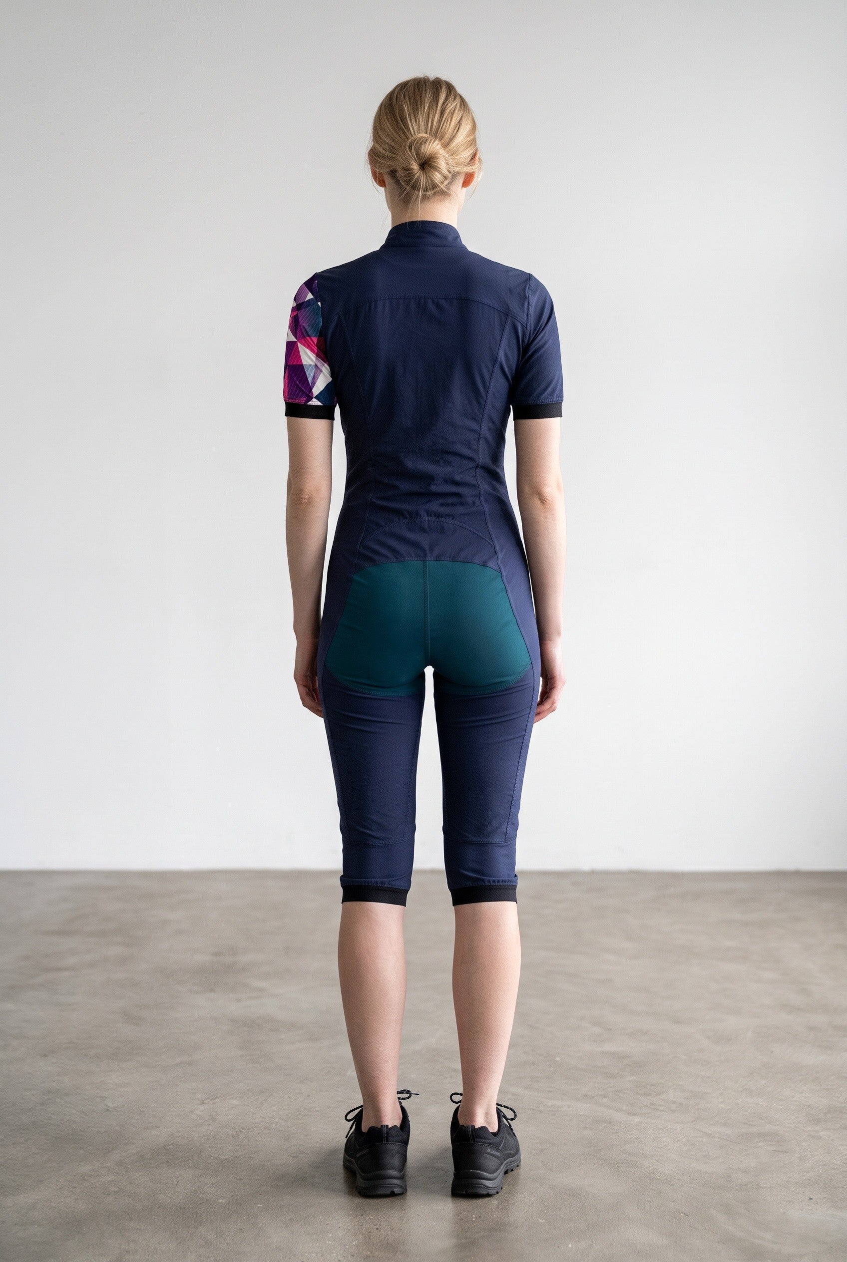 Freefly CF Short Damen [S] Marineblau/Rosa Shards Bedruckter Arm