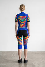 Freefly CF Short Female - Blue/Rainbow Mosaic Print