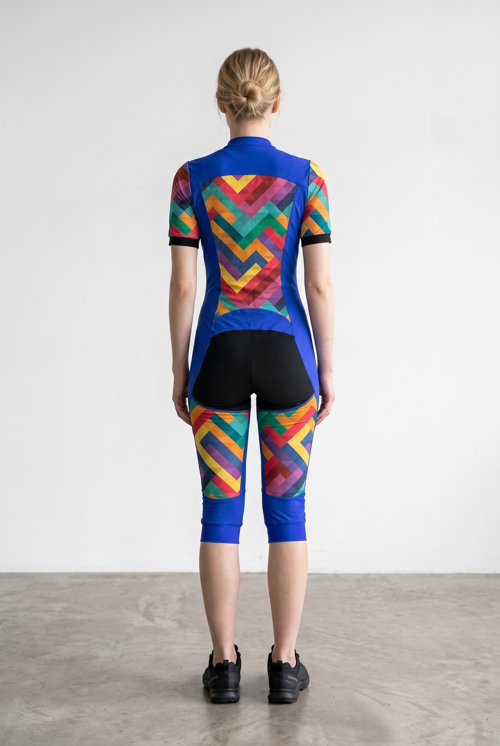 Freefly CF Short Female - Blue/Rainbow Mosaic Print