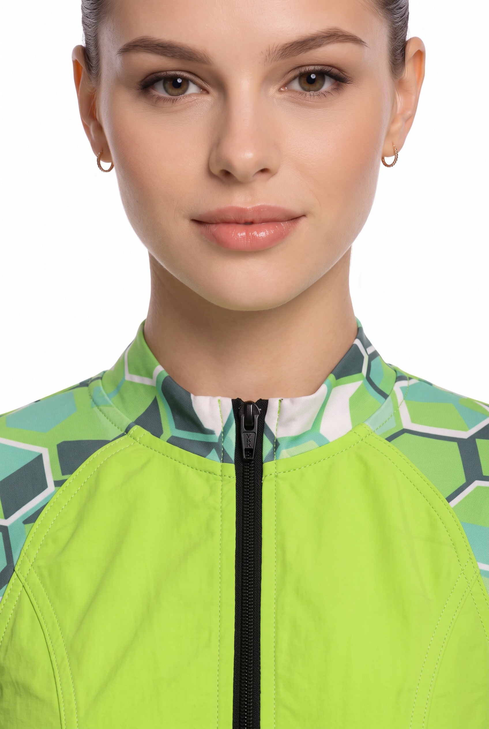 Freefly CF Short Female - Apple Green/Green Grid Print