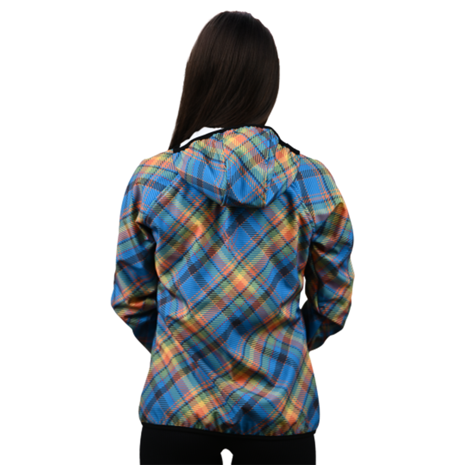 Female Softshell Jacket Blue/Orange [Hood]