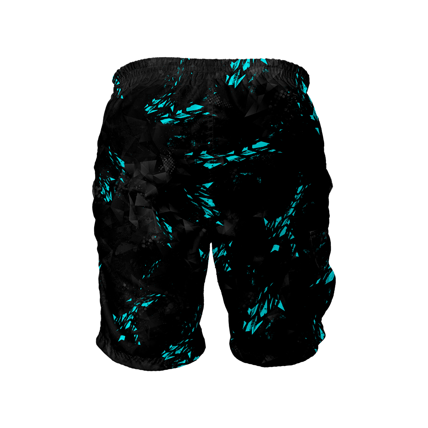 Intrudair Cargo Shorts (Black/Aqua Shard) [SIZE L]