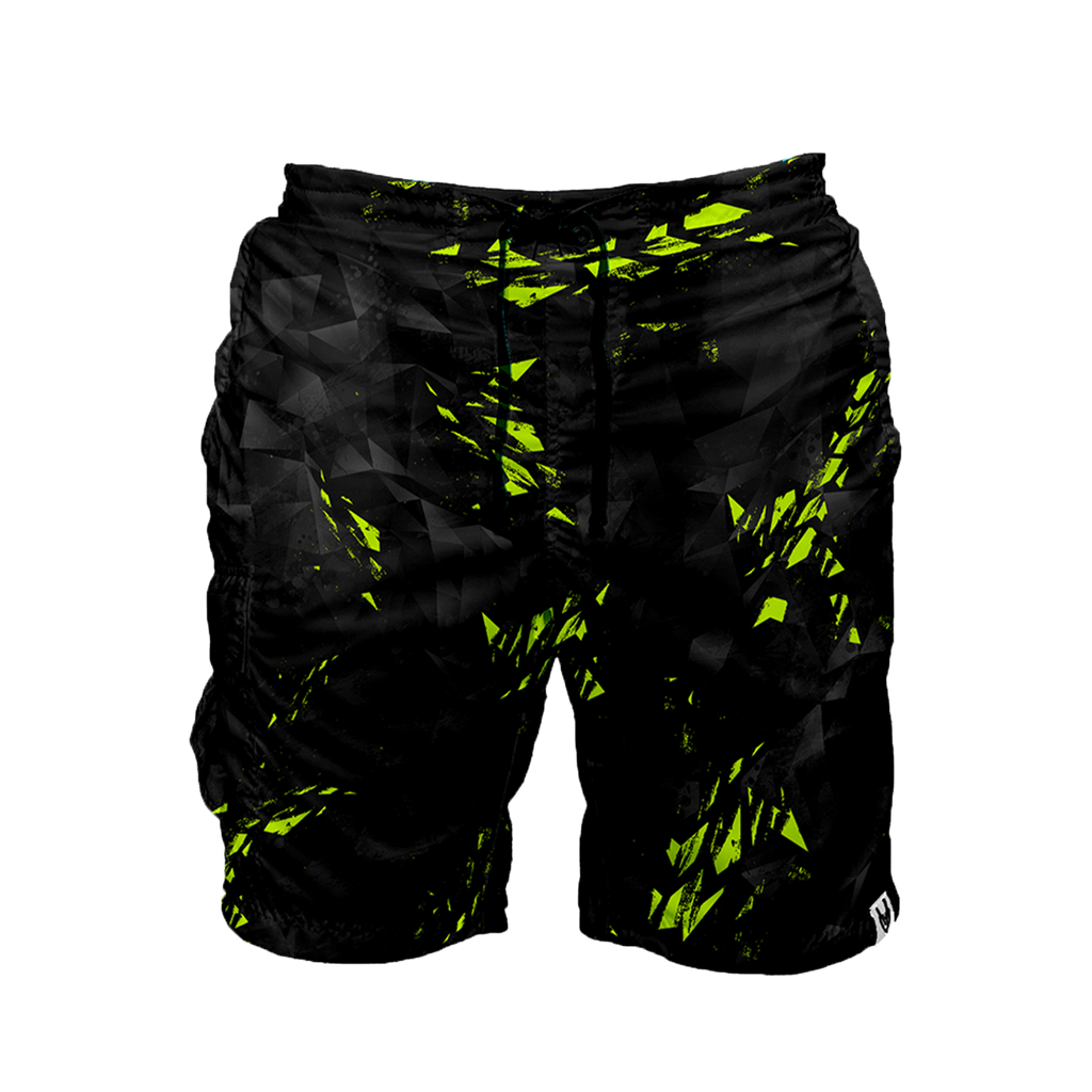 Intrudair Cargo Shorts (Black/Yellow Shard) [SIZE M]