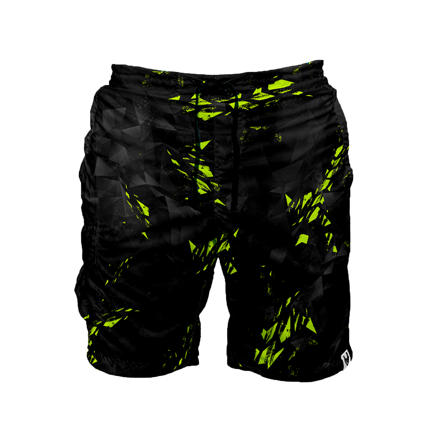 Intrudair Cargo Shorts (Black/Yellow Shard) [SIZE M]