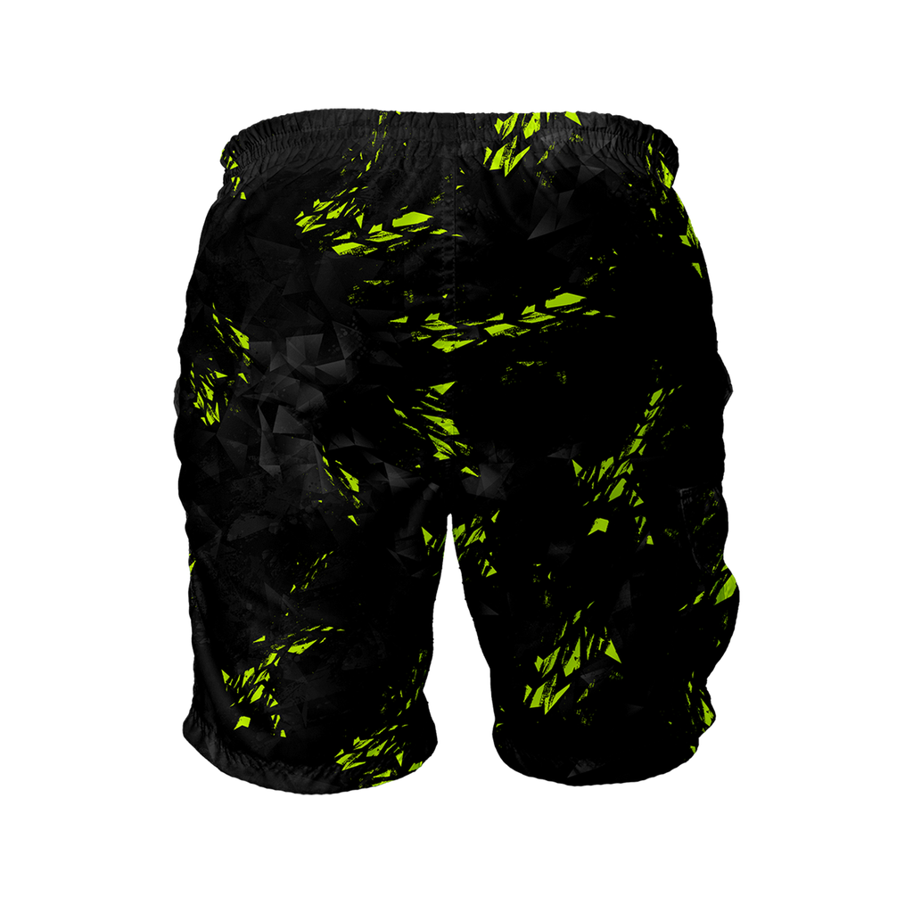 Intrudair Cargo Shorts (Black/Yellow Shard) [SIZE M]