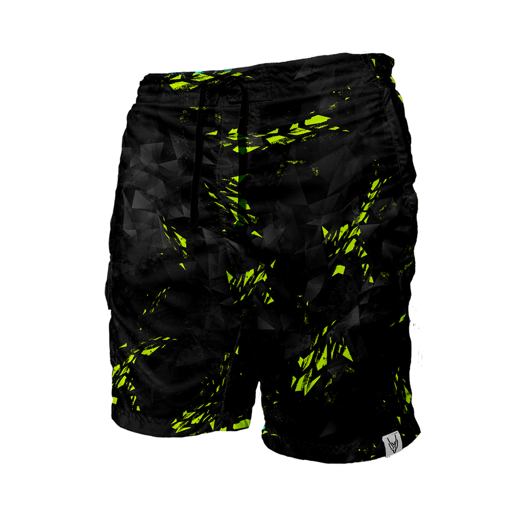 Intrudair Cargo Shorts (Black/Yellow Shard) [SIZE M]