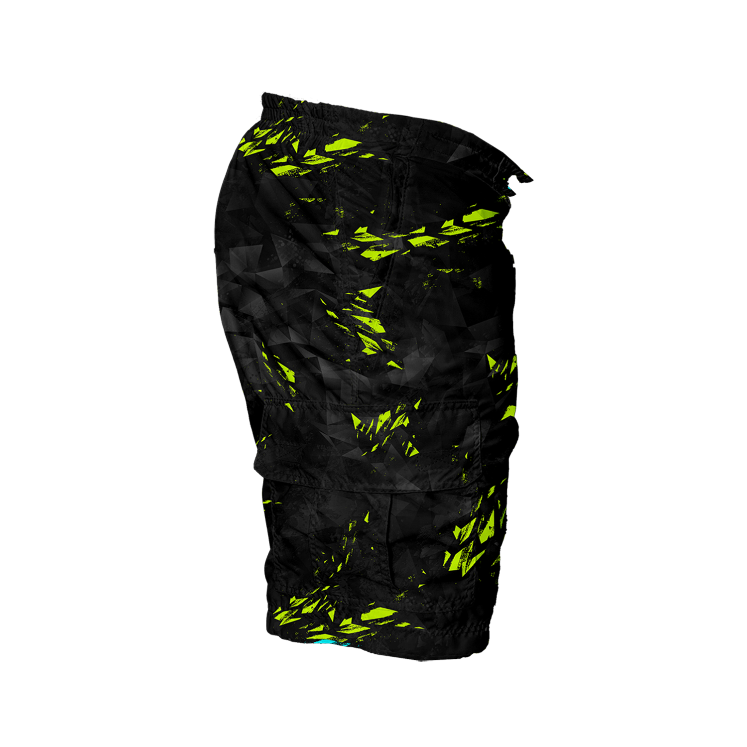 Intrudair Cargo Shorts (Black/Yellow Shard) [SIZE M]