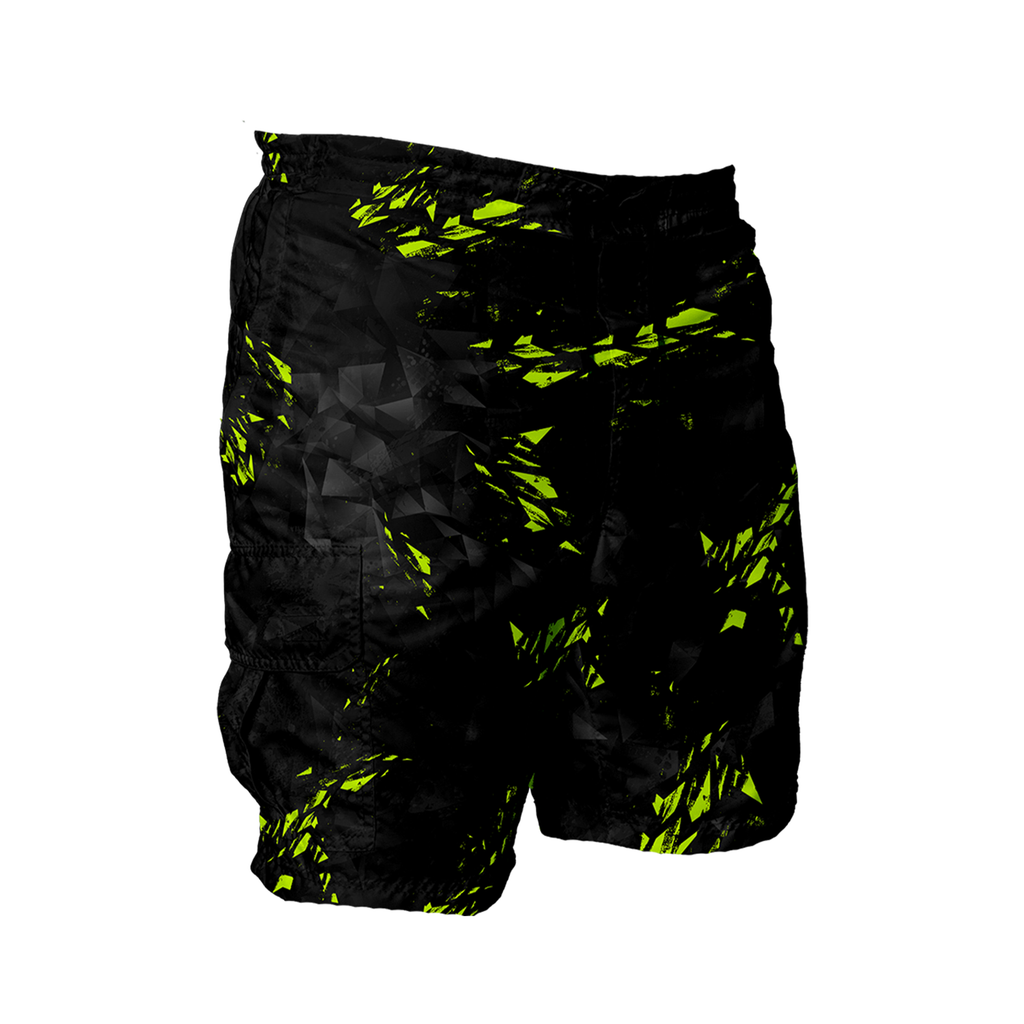 Intrudair Cargo Shorts (Black/Yellow Shard) [SIZE M]