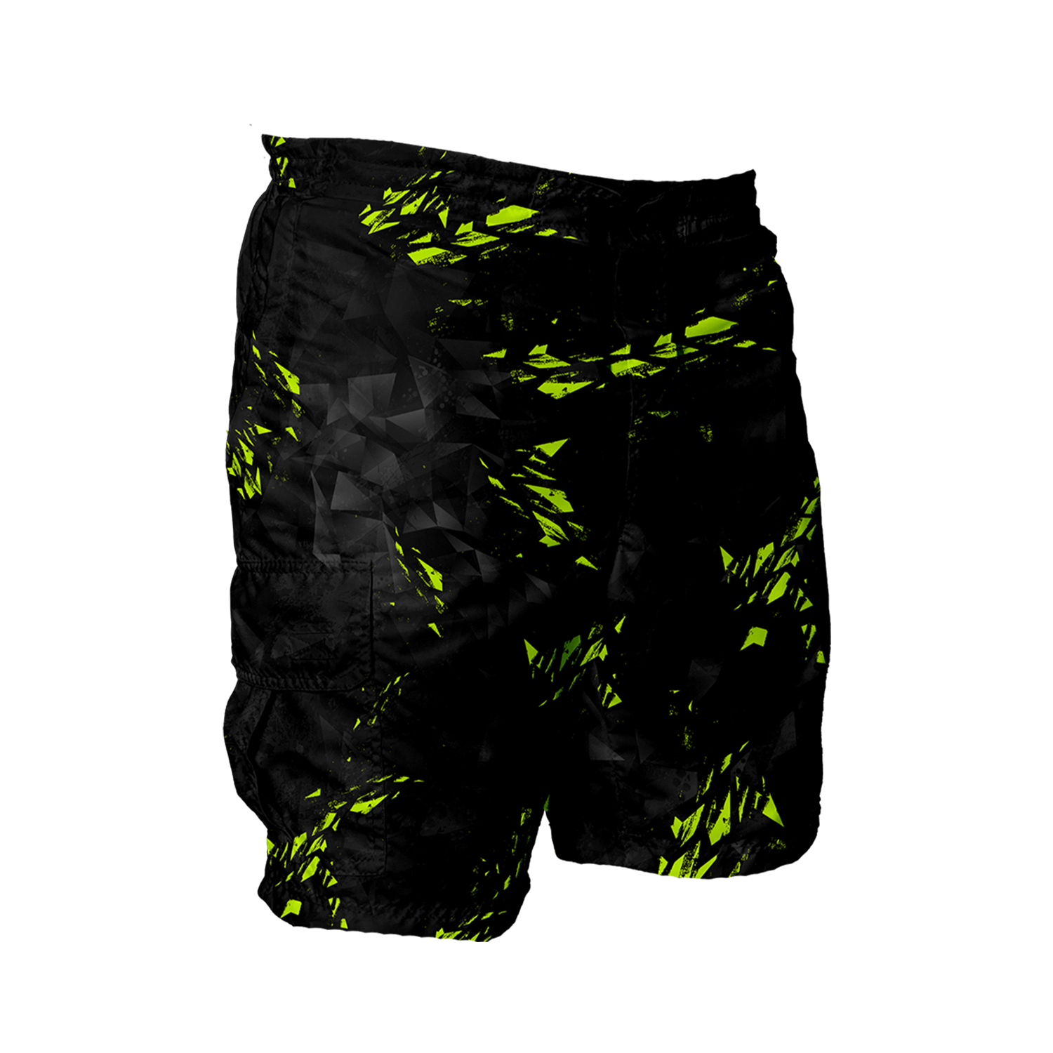 Intrudair Cargo Shorts (Black/Yellow Shard) [SIZE M]