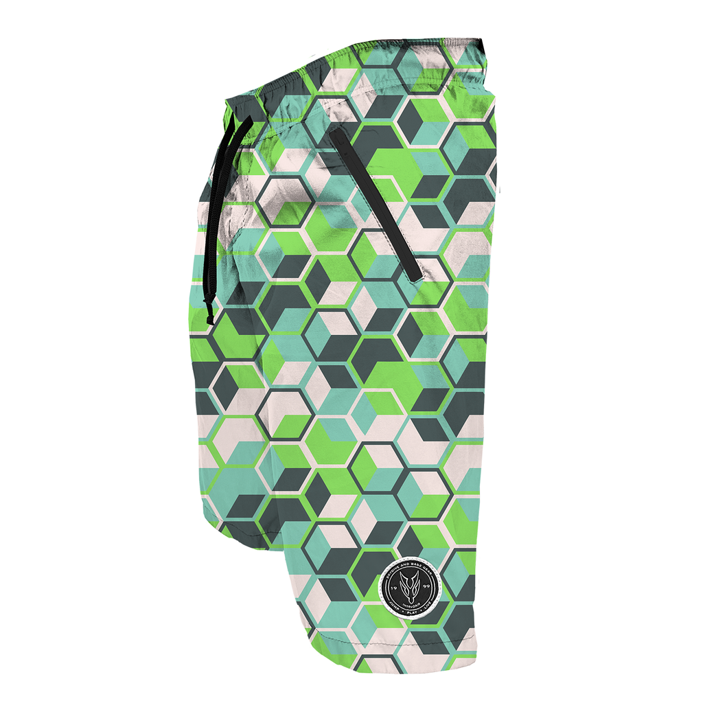 Intrudair Board Shorts (GeoFlux Verde) [SIZE M]