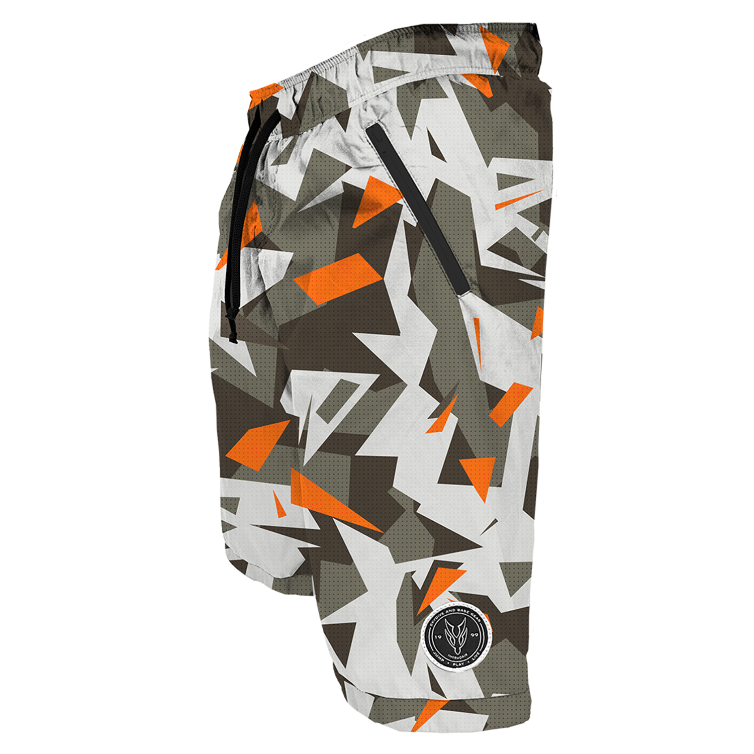 Intrudair Board Shorts (Orange Geo Vortex Printed) [SIZE M]