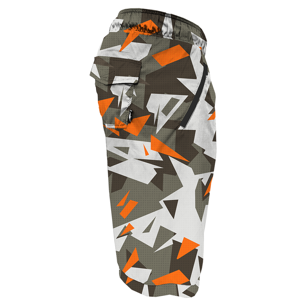 Intrudair Board Shorts (Orange Geo Vortex Printed) [SIZE M]