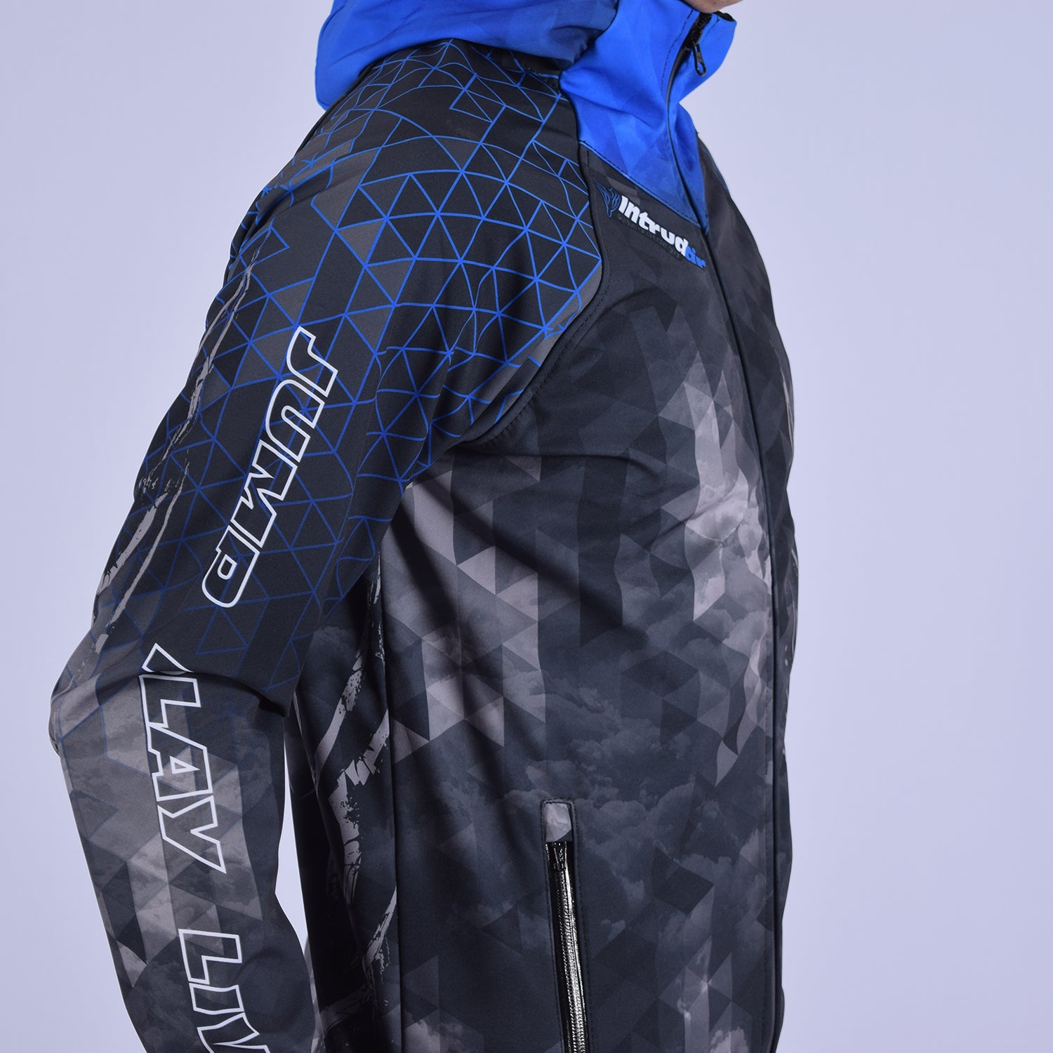 Softshell Jacket Blue Printed [Hood]