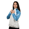 Female Softshell Jacket White/Blue [Hood]