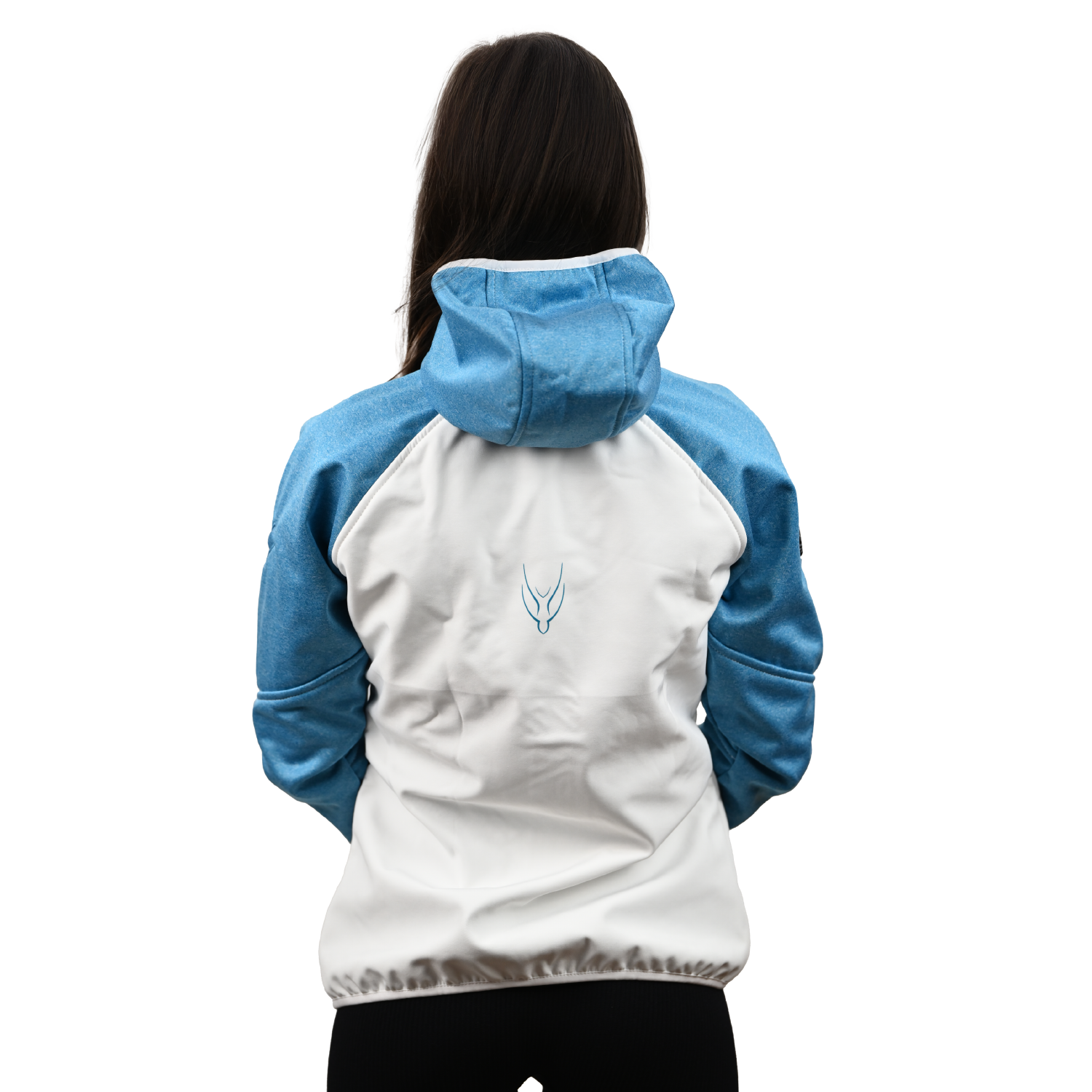 Female Softshell Jacket White/Blue [Hood]
