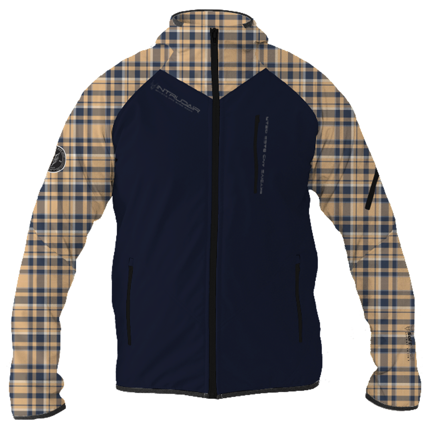 Intrudair® Female Softshell Jacket Tartan Beige [Hood]