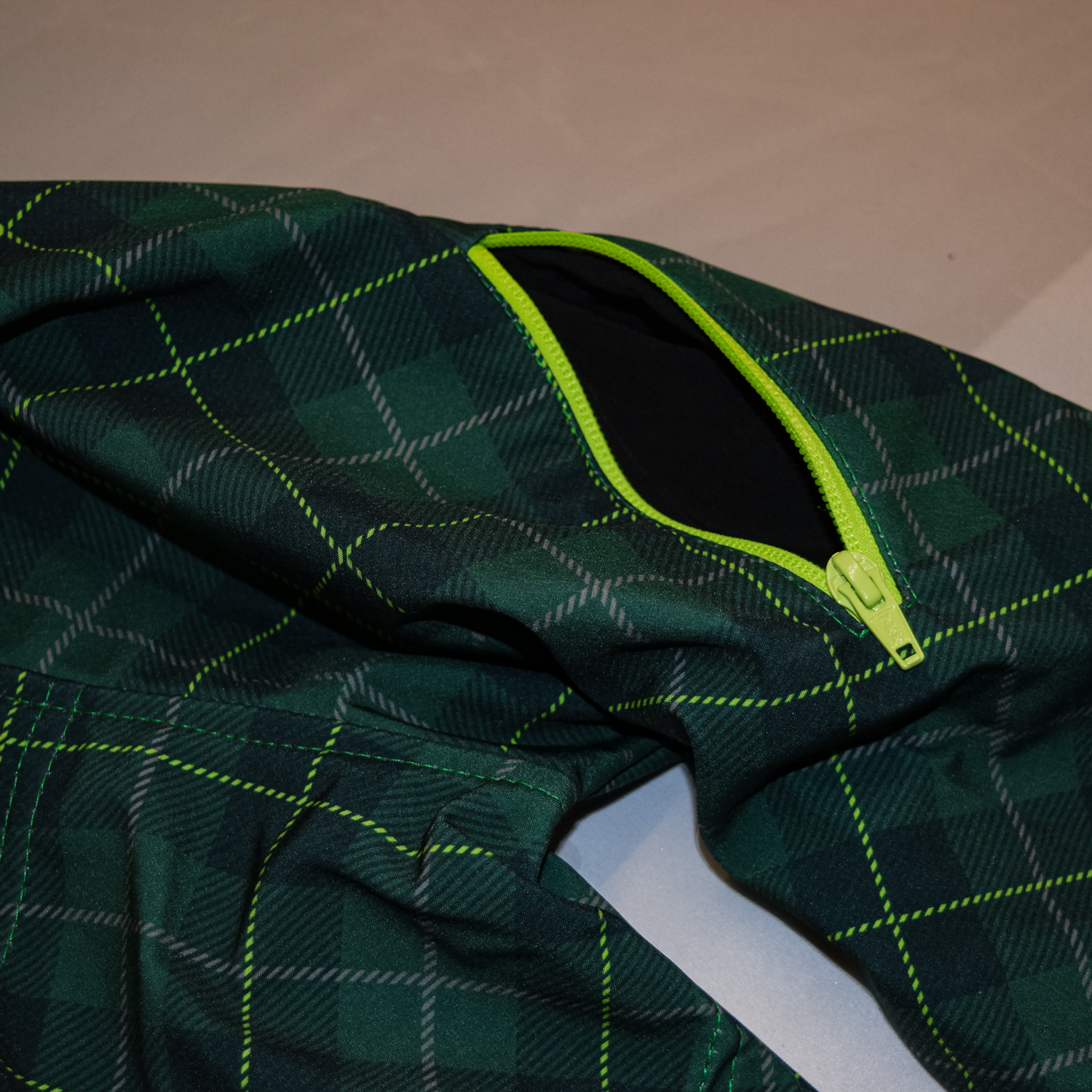 Bright Green Printed Softshell Jacket [Hood]