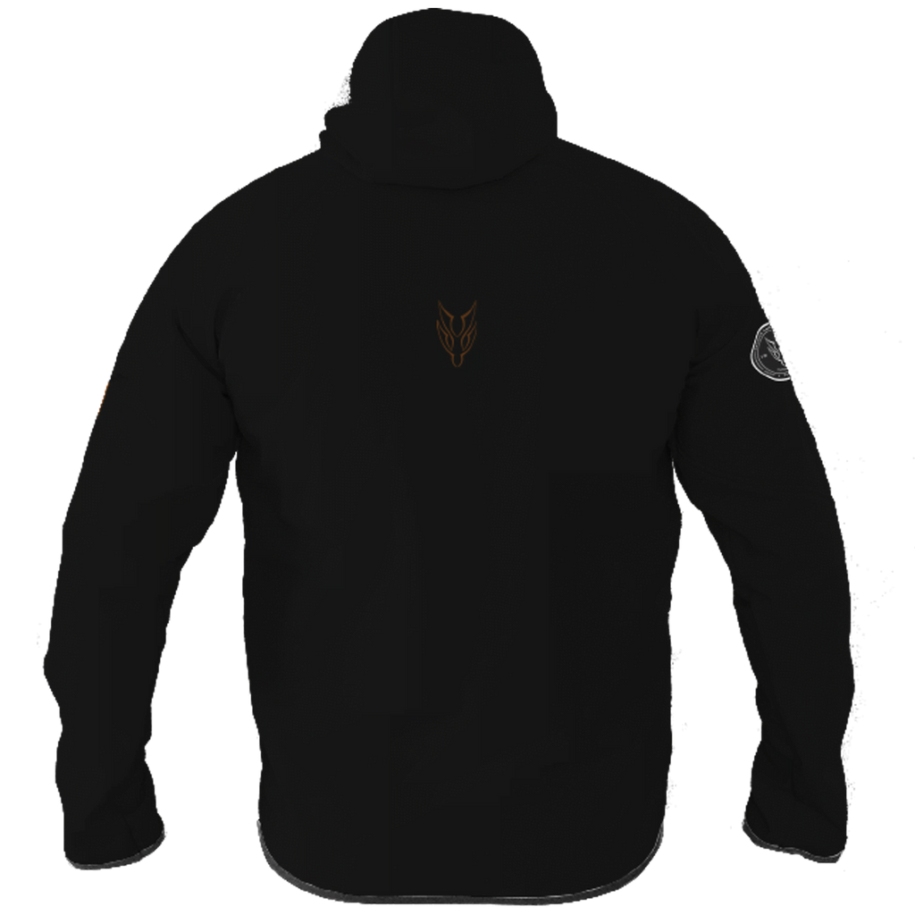 Intrudair® Female Softshell Jacket Black/Orange [Hood]