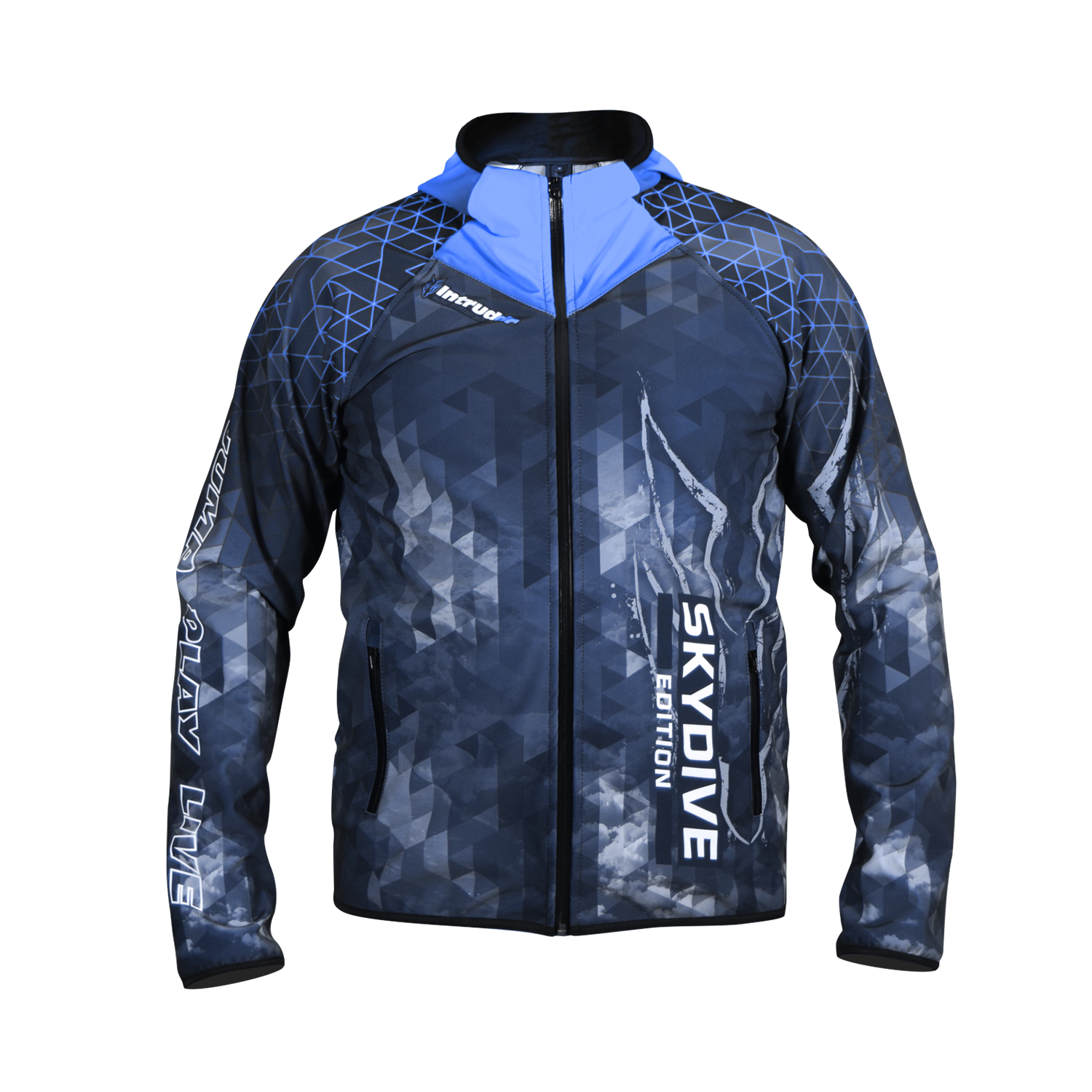 Softshell Jacket Blue Printed [Hood]