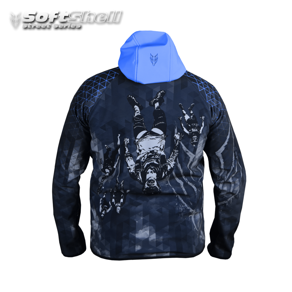 Softshell Jacket Blue Printed [Hood]