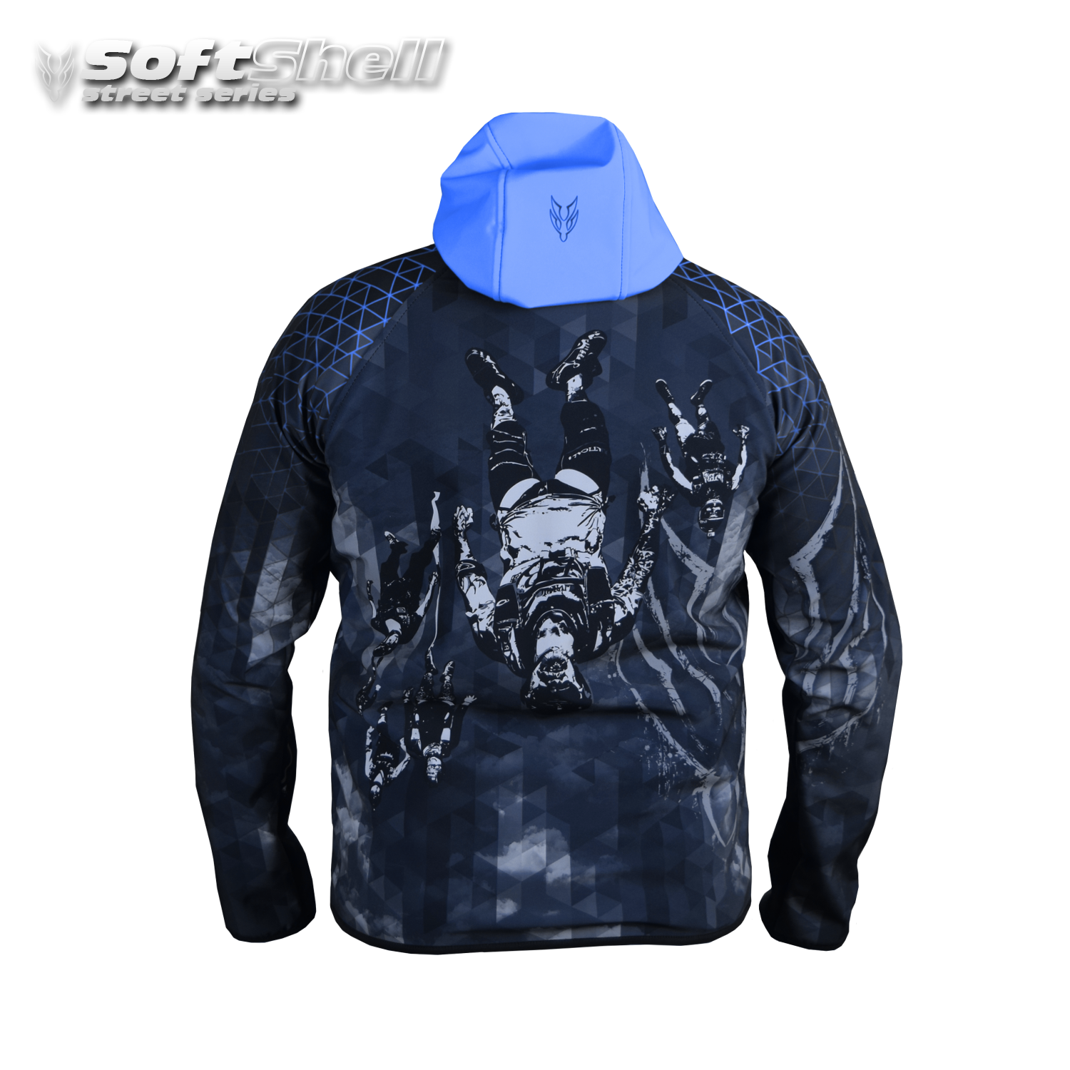 Softshell Jacket Blue Printed [Hood]