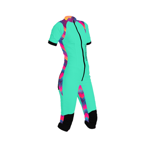 Freefly CF Short Female [S] Aqua/Colour Lines Print