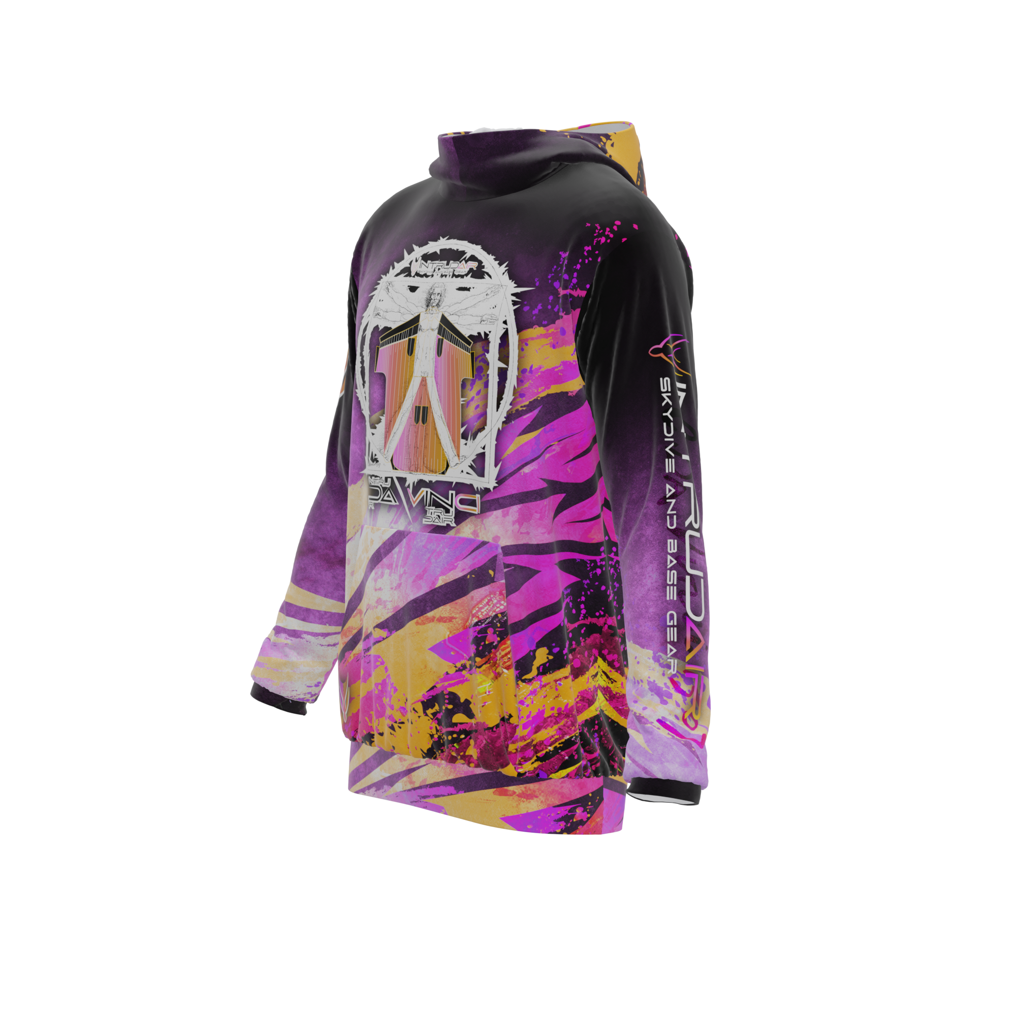 Intrudair® [Pre-Order] DaVinci (Pink/Orange) Printed Hoodie
