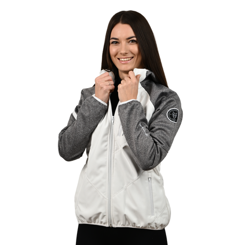 Female Softshell Jacket White/Gray [Hood]