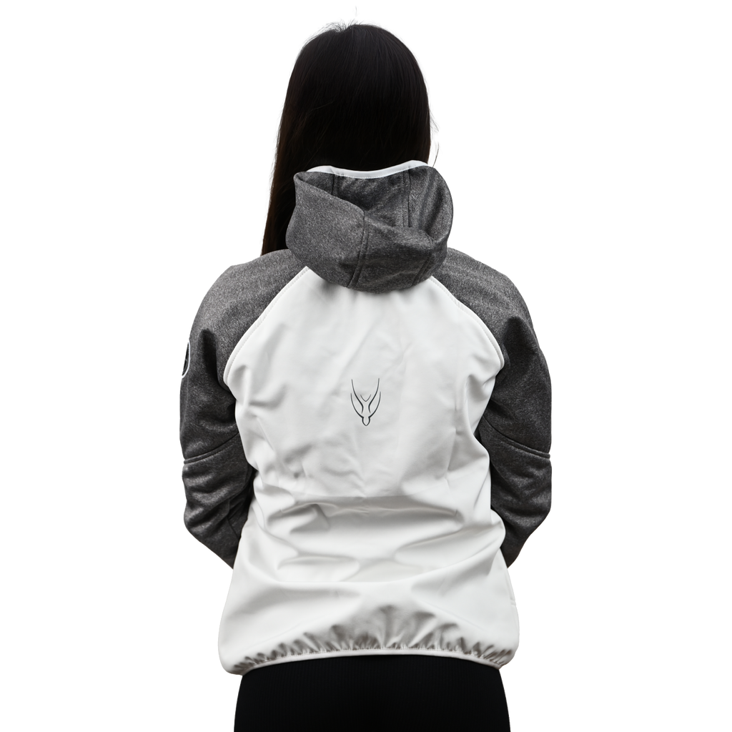 Female Softshell Jacket White/Gray [Hood]