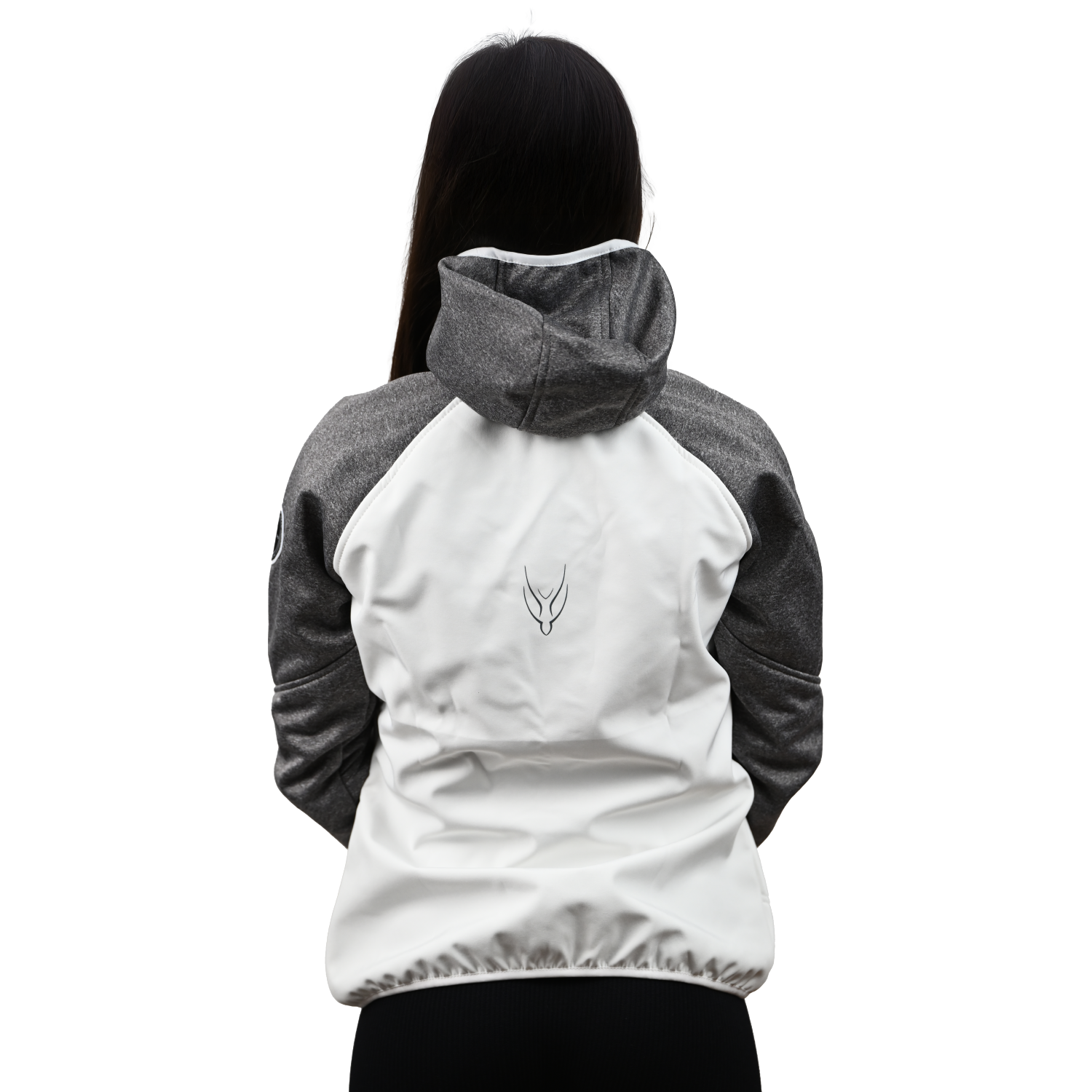 Female Softshell Jacket White/Gray [Hood]