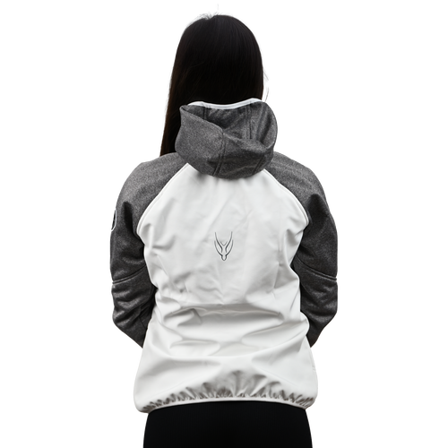 Female Softshell Jacket White/Gray [Hood]