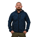 Blue Printed Softshell Jacket [Hood]