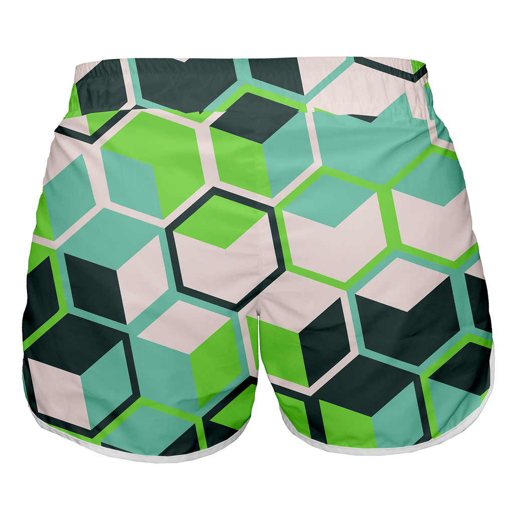 Intrudair Female Board Shorts (GeoFlux Verde)