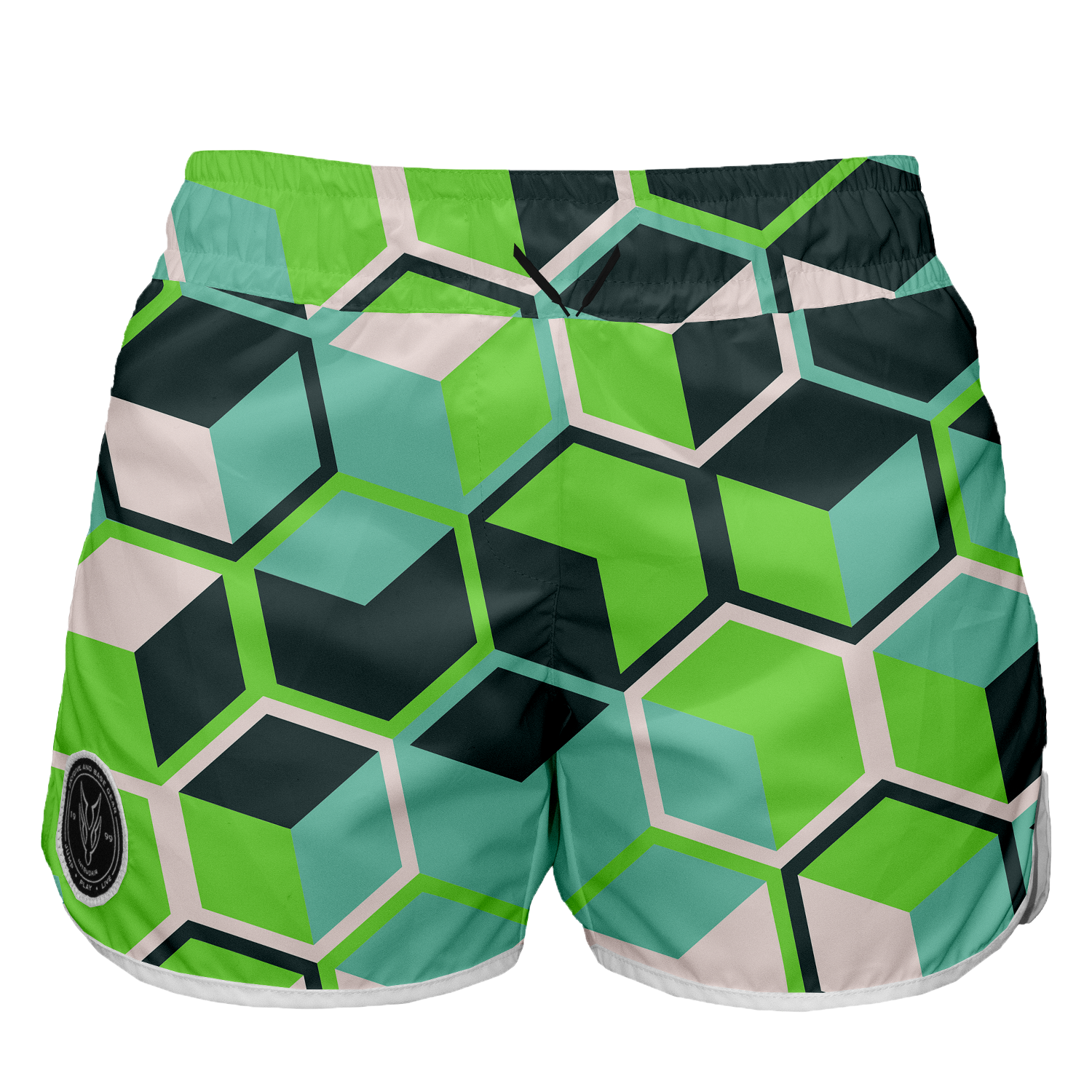 Intrudair Female Board Shorts (GeoFlux Verde)