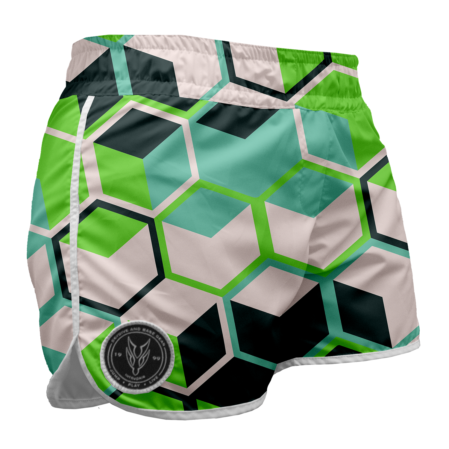 Intrudair Female Board Shorts (GeoFlux Verde)