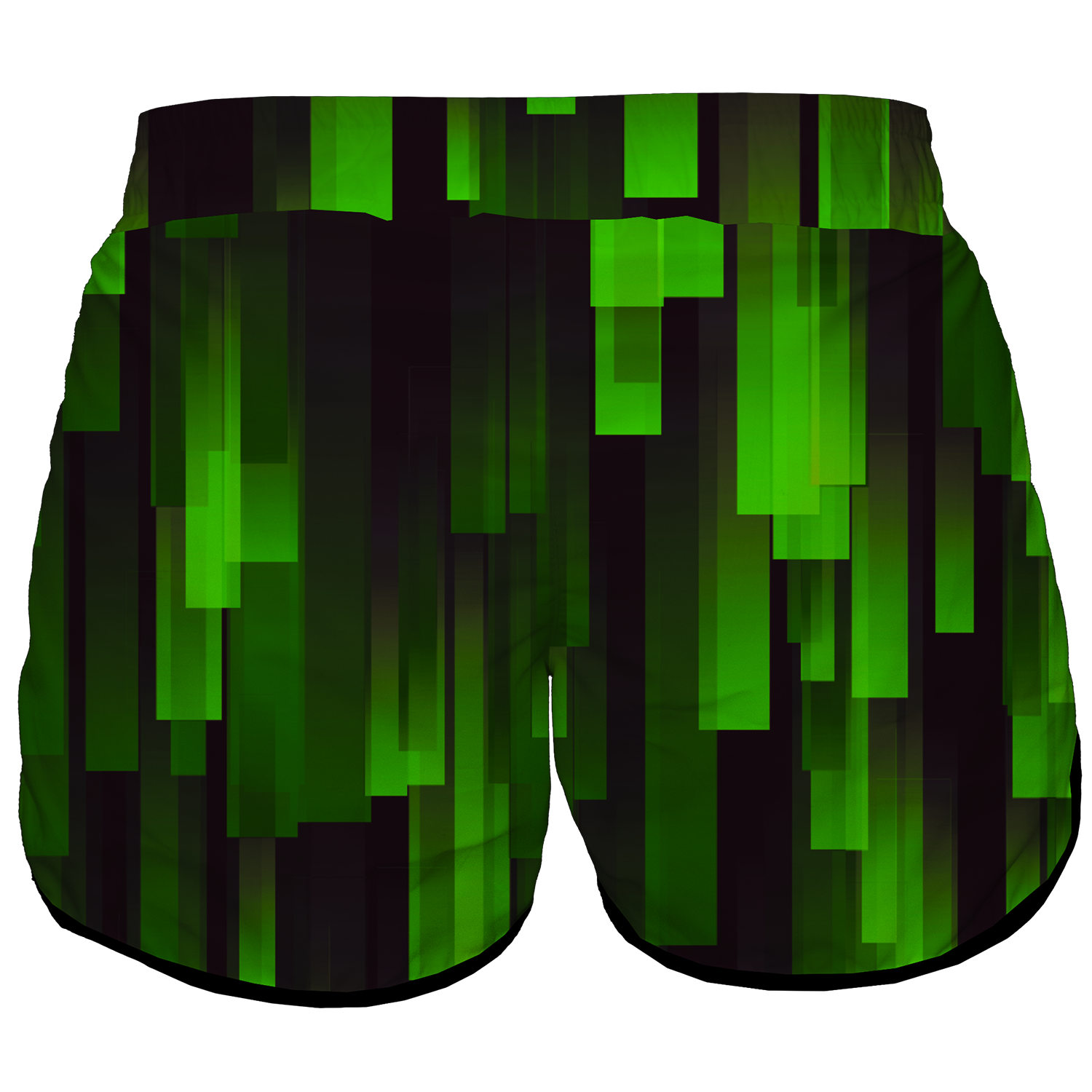 Intrudair Female Board Shorts (Green Glitch)